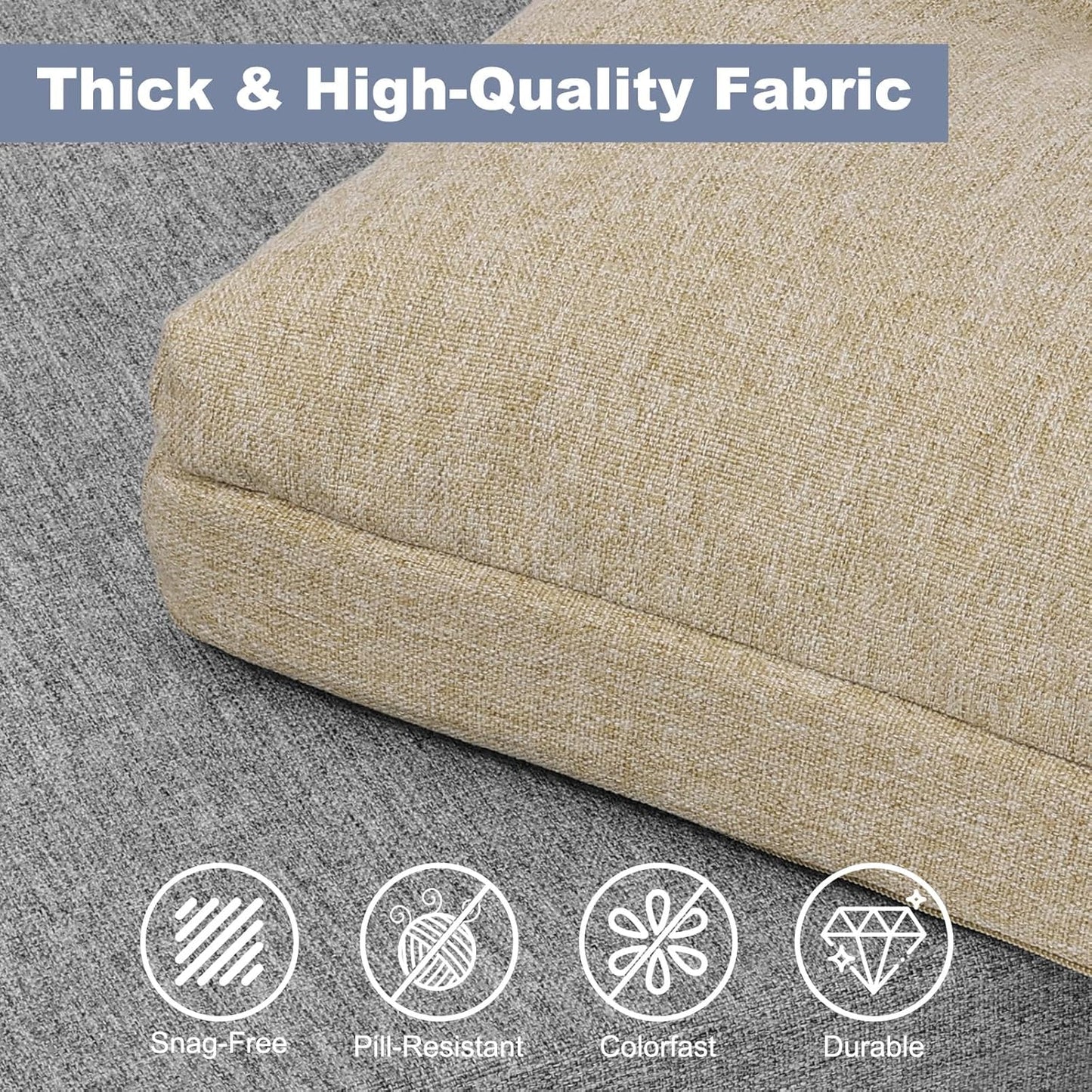 baibu 40 Inch Dual-Layer Patent Design Memory Foam Bench Cushion, Non-Slip Indoor Bench Cushion Standard Size Foam Pad with Machine Washable Cover (Dark Grey, 40x16x3in)