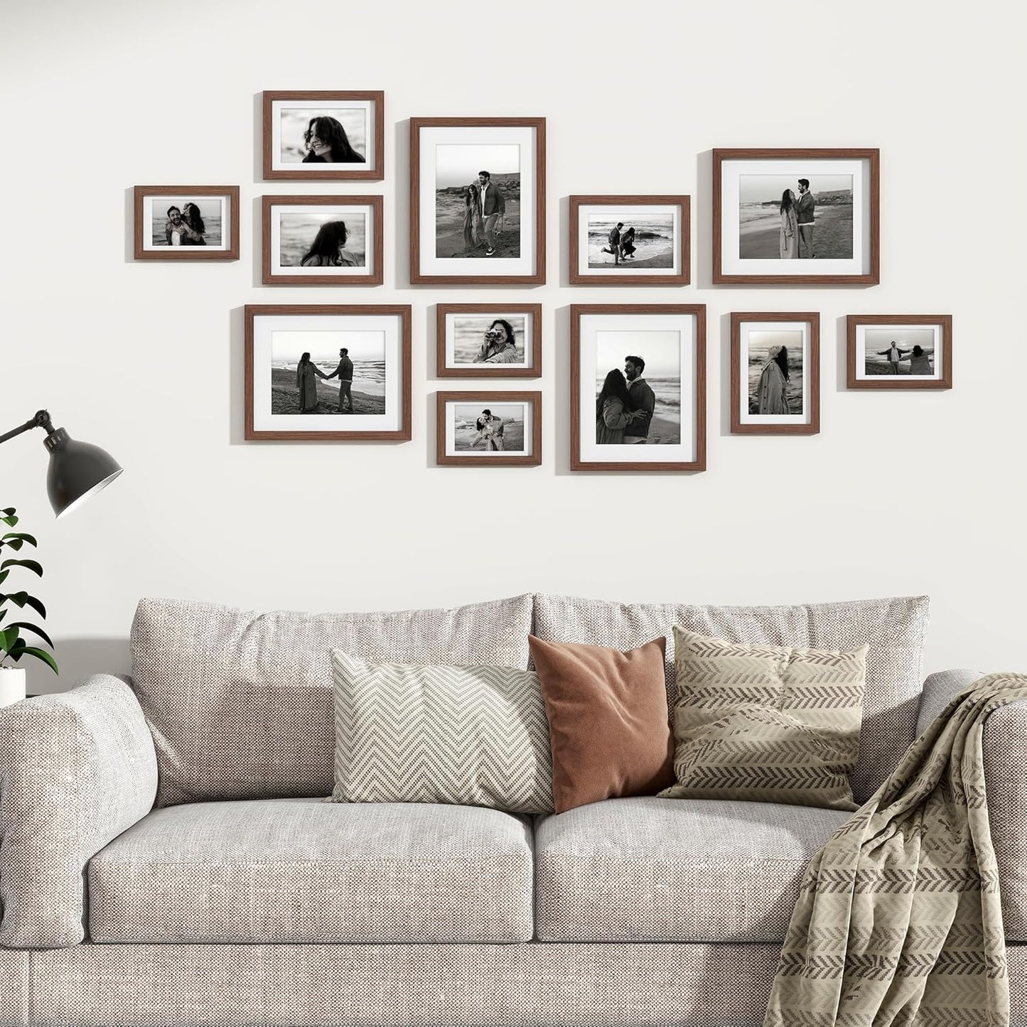 Venusmiles 20 Pack Picture Frames Collage Wall Decor, Gallery Frame Set for Wall Mounting or Tabletop Display, Multi Sizes Including 4pcs 8x10, 8pcs 5x7, 8pcs 4x6, Oak