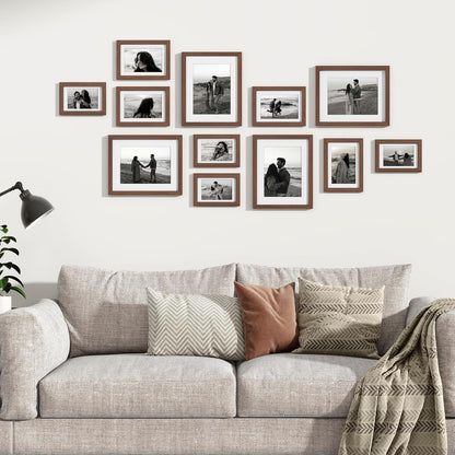Venusmiles 20 Pack Picture Frames Collage Wall Decor, Gallery Frame Set for Wall Mounting or Tabletop Display, Multi Sizes Including 4pcs 8x10, 8pcs 5x7, 8pcs 4x6, Oak