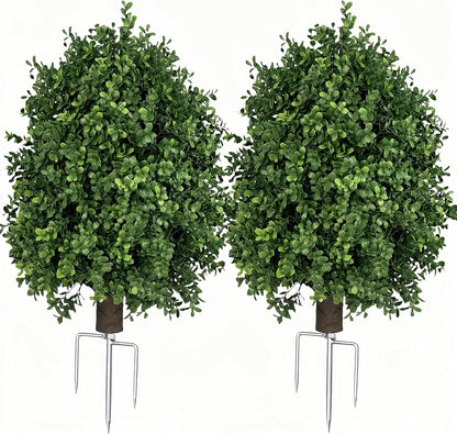Boxwood Topiary Bush – Artificial Shrubs for Outdoors, Artificial Boxwood Topiary Ball Tree, UV Resistant Evergreen for Front Porch, Garden, Yard & Balcony Decor