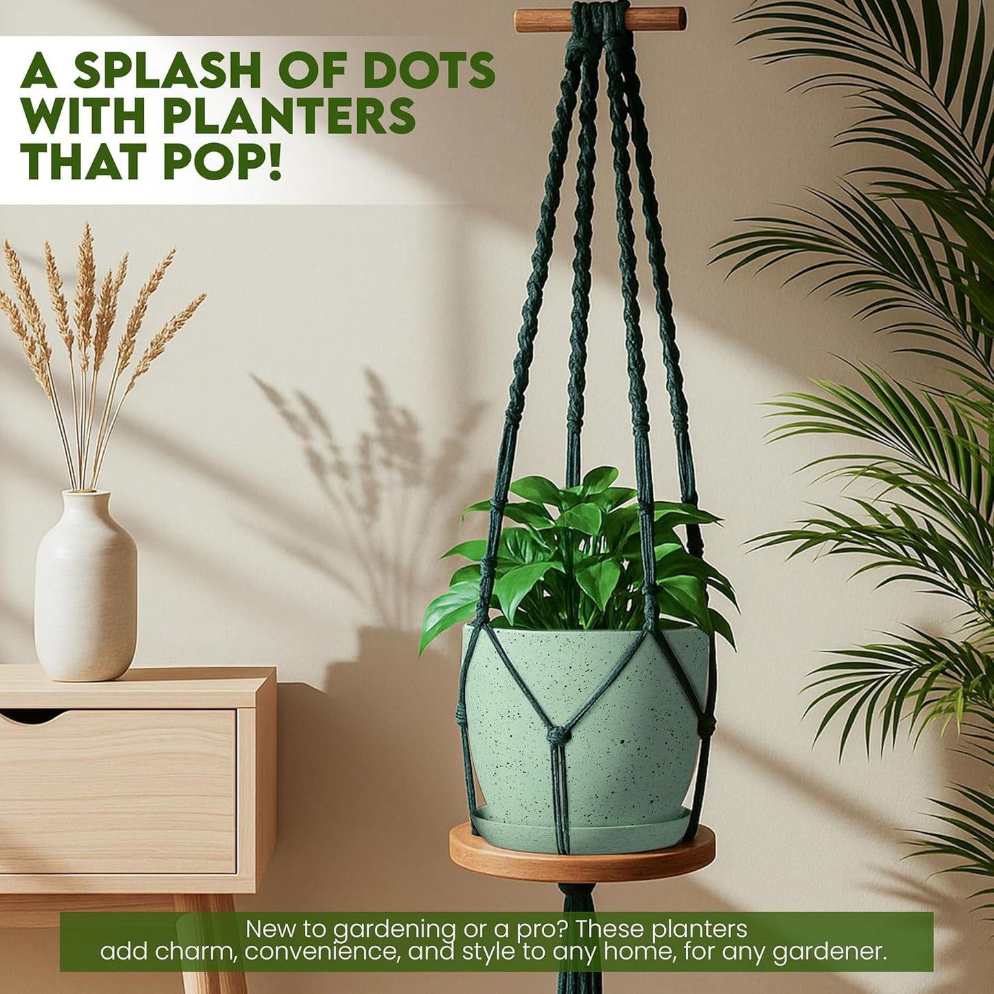 Utopia Home Plant Pots Indoor with Drainage Holes – Set of 5 White Plastic Flower Pots (7/6.6/6/5.3/4.8 Inch) – Modern Planters for Indoor Plants, Room & Office Décor, Great Stocking Stuffers