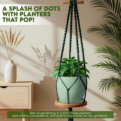 Utopia Home Plant Pots Indoor with Drainage Holes – Set of 5 White Plastic Flower Pots (7/6.6/6/5.3/4.8 Inch) – Modern Planters for Indoor Plants, Room & Office Décor, Great Stocking Stuffers