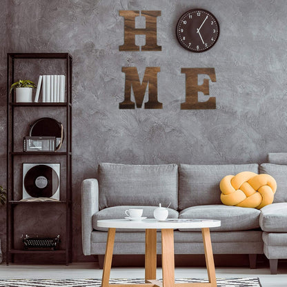 4 Pack Wooden Home Sign Wall Hanging Decor Farmhouse Letters for Wall Art Wreath Rustic Home Decor for Living Room Kitchen Housewarming Gifts(Black)