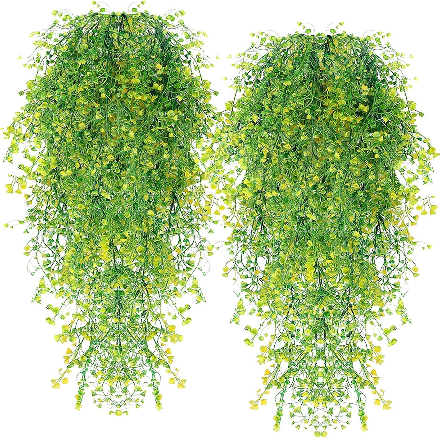 RECUTMS Fake Hanging Plants Artificial Ferns for Outdoor Hanging Faux Plants Vine Ivy Faux Fern Hanging Vines Wall Plants for Home Garden Party Wedding Decor (White 4P)