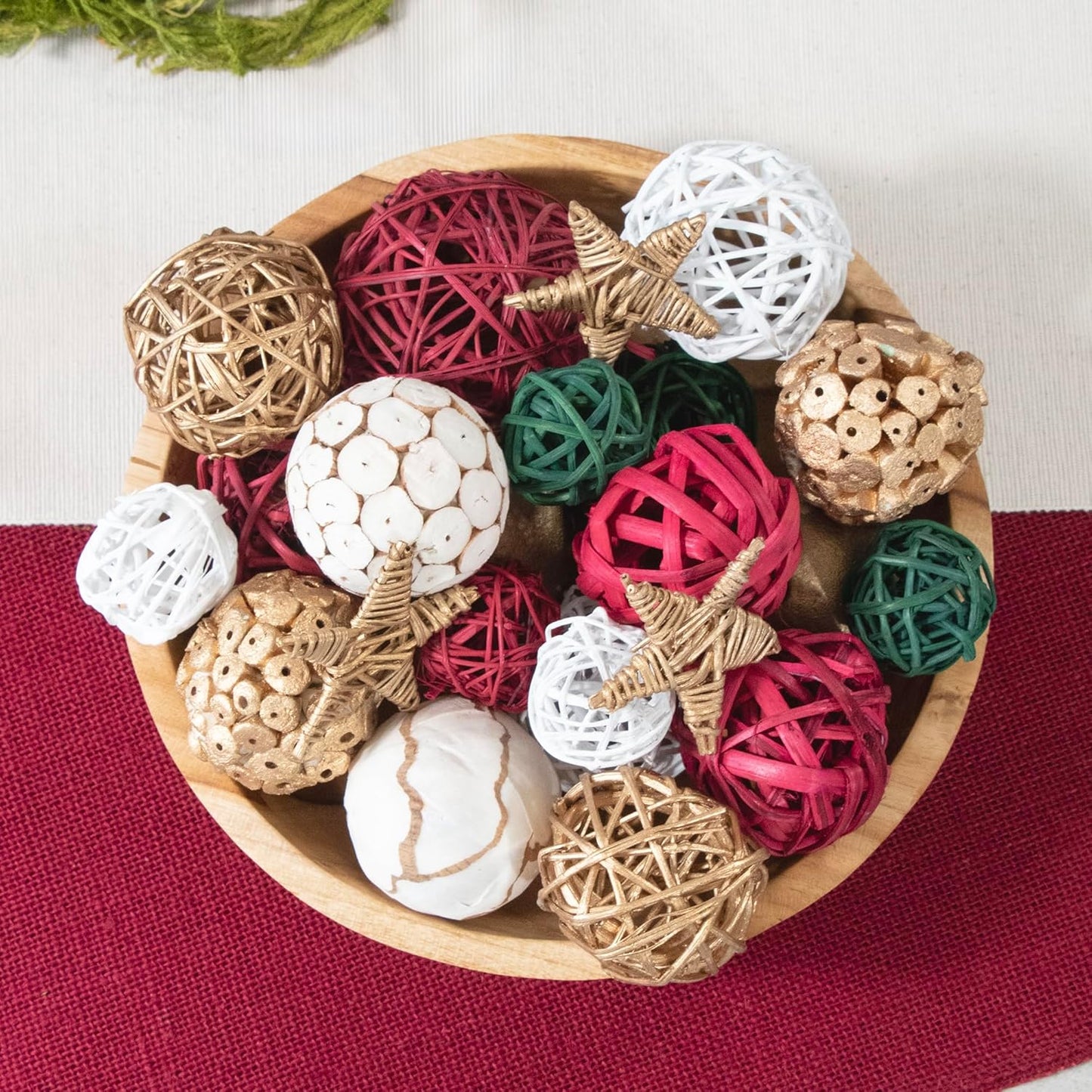 ANDALUCA Decorative Balls Bag Bowl Filler Home Decor (Beige)