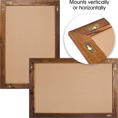 Better Office Products Magnetic Chalkboard, 20x30 Rustic Wood Frame Chalkboard Sign, Wall Mount Vertical/Horizontal, Includes Chalk Markers, Eraser, Chalk Board Easel Sign for Home Business Decor