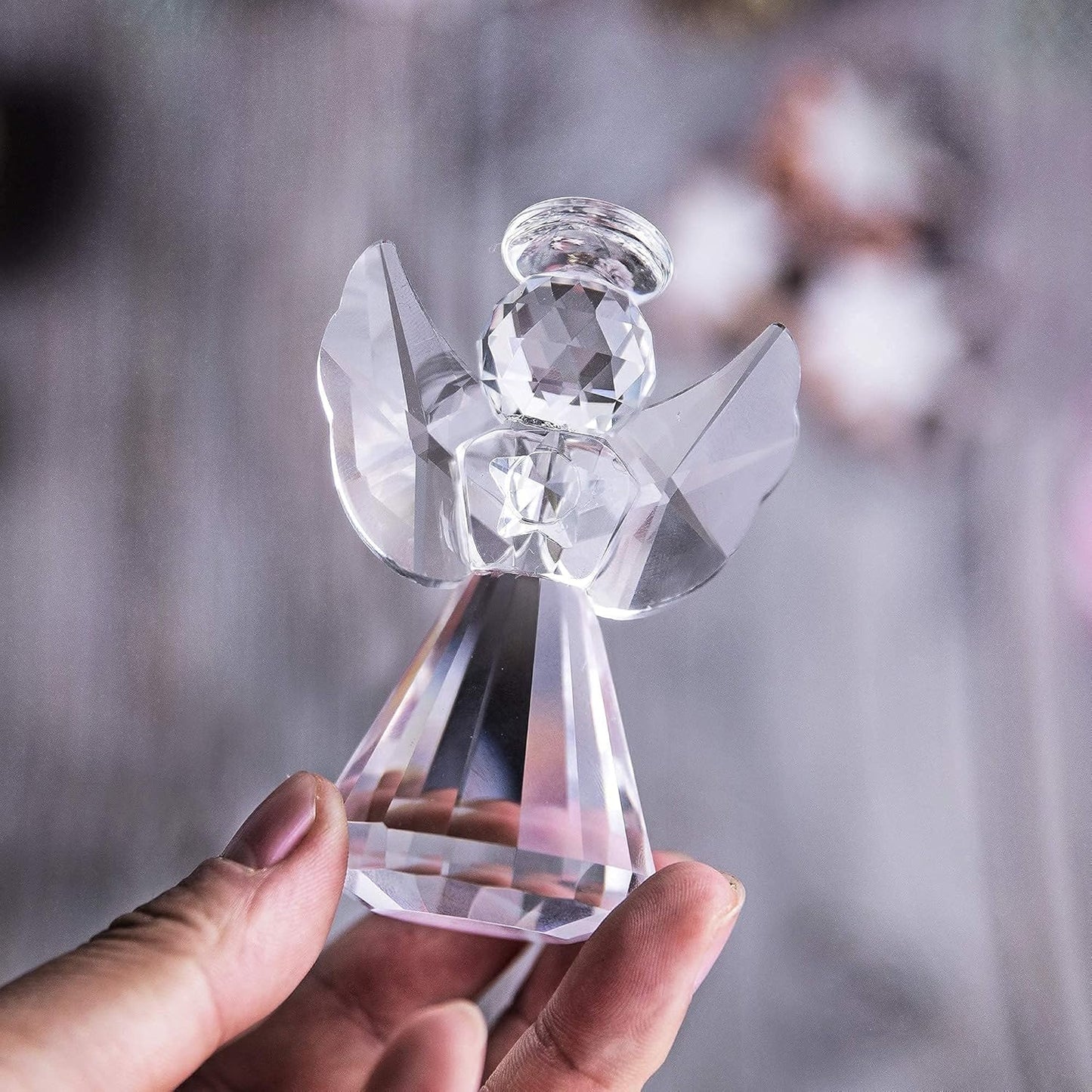 HDCRYSTALGIFTS 3.3'' Crystal Bird Figurine Collectible Art Glass Animal Figurines Table Home Decor Paperweight Valentine’s Day for Women