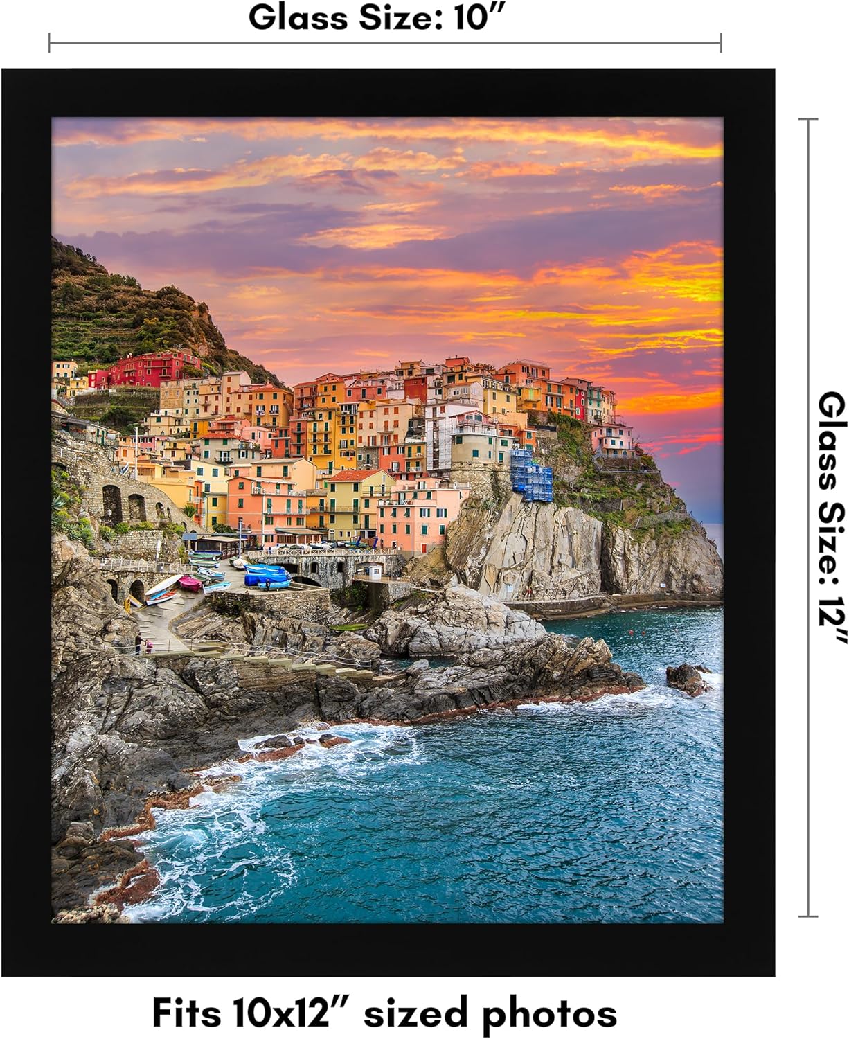 Americanflat 12x18 Poster Frame with Shatter-Resistant Glass - Signature Collection - Gallery-Style Frames Made of Engineered Wood - Photo Frame for Wall Display - Black - Colors C