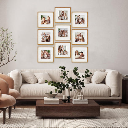 Sheffield Home 9 Piece Gallery Wall Frame Set, 11x14 in. matted to 8x10 in. (Matte Black)