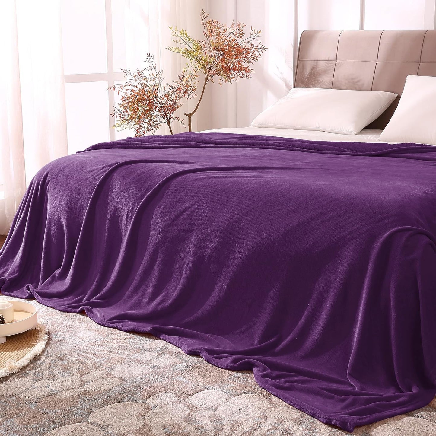 BEDELITE Fleece Blanket Black Throw Blankets for Couch & Bed, Luxury Plush Cozy Fuzzy Blanket 50x60 inches, Super Soft Warm Lightweight Throw Blanket for Travel Camping - Colors A