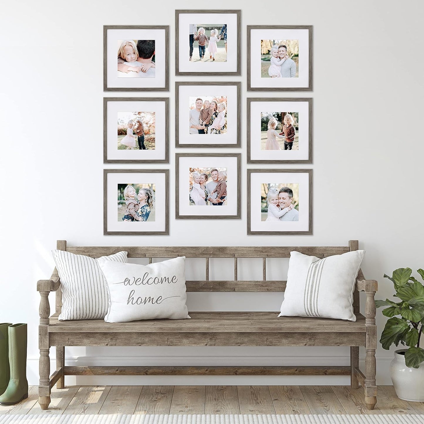 Sheffield Home 9 Piece Gallery Wall Frame Set, 11x14 in. matted to 8x10 in. (Matte Black)