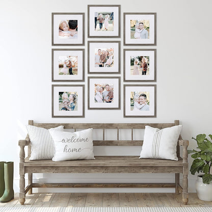 Sheffield Home 9 Piece Gallery Wall Frame Set, 11x14 in. matted to 8x10 in. (Matte Black)