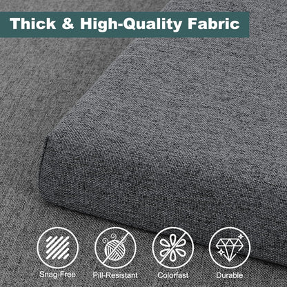 baibu 48 Inch Bench Cushion, Dual-Layer Design Memory Foam Indoor Bench Cushion, Non-Slip Standard Size Rectangle Seat Pad with Ties, 48x16x2Inch, Beige