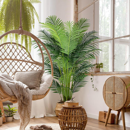 YEPDIN 6 Ft Artificial Tropical Palm Tree With 24 Removable Leaves - Large Faux Plant for Indoors and Outdoors, Silk Housewarming Gift, K185