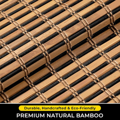 UNISHADES Cordless Bamboo Roman Shades for Windows, Blinds Size (26.5" W ×48" H) Colour (Highfield Teak)