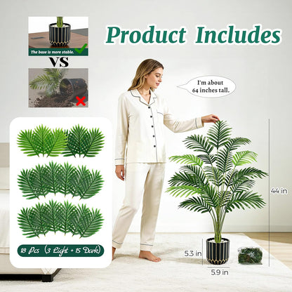 Der Rose 44" Fake Palm Tree Artificial Tree Faux Plant for Indoor and Outdoor Home Office Living Room Porch and Balcony Decor