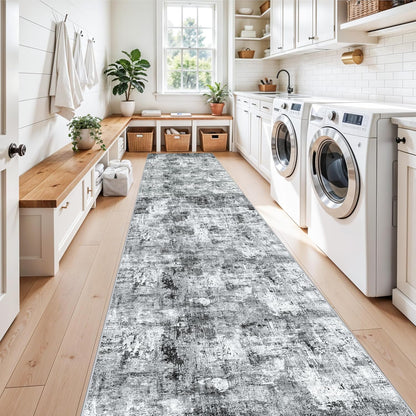 2x3 Washable Non-Slip Area Rug - Soft Low Pile Throw Rug for Kitchen Entryway Bedroom - Modern Indoor Door Mat with Rubber Backing (Beige Grey) - Colors B