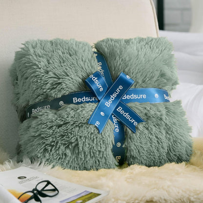 Bedsure GentleSoft Fluffy Fuzzy Faux Fur Throw Blanket for Couch, Soft Sherpa Fleece Cozy Gifts for Women, Plush Bed Blanket Room Decor for Men, Thick Warm Minky Teen Gifts Winter Bedding