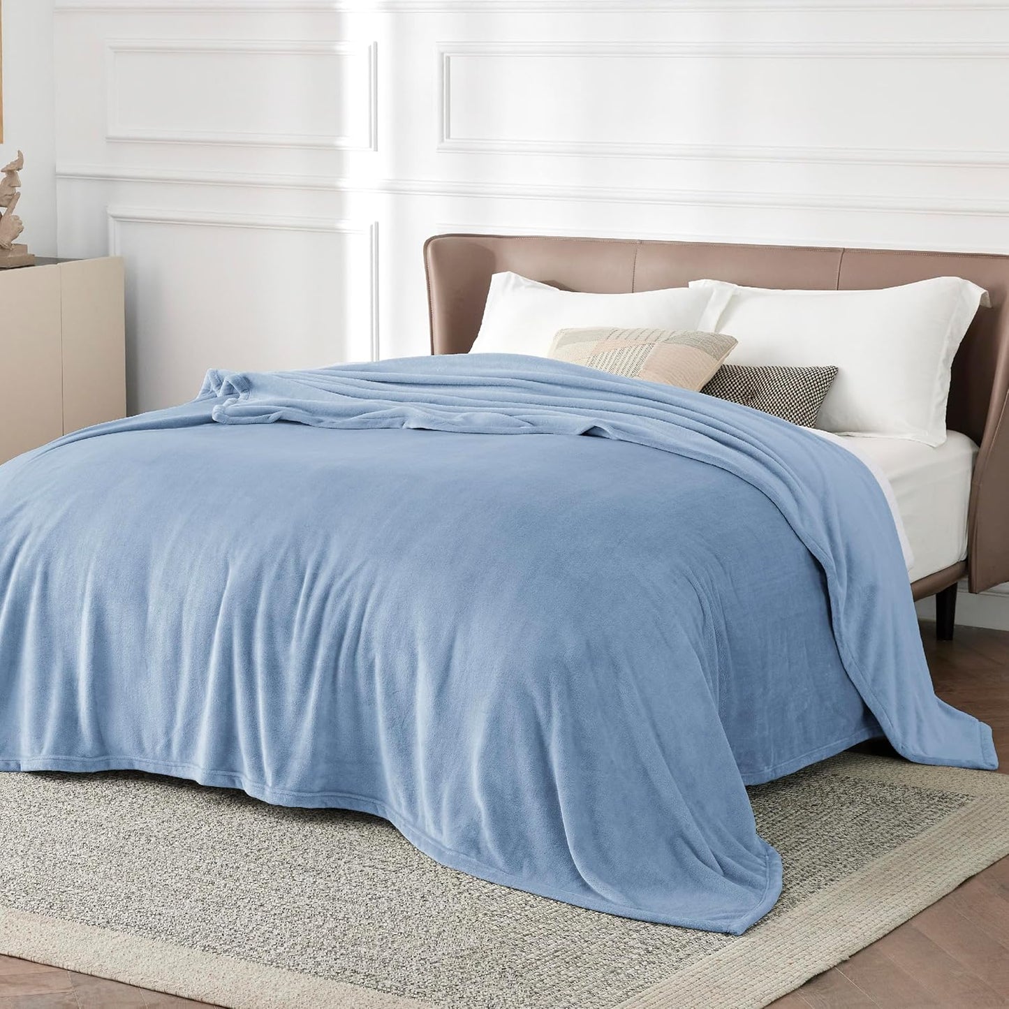 Bedsure GentleSoft Fleece Throw Blanket for Couch Grey - Lightweight Plush Fuzzy Cozy Soft Blankets and Throws for Sofa, Couch, Travel, Camping, 50x60 inches - Colors B