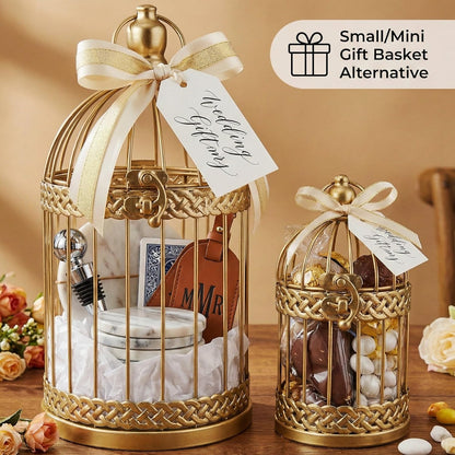 Vela Lanterns Bird Cage Decor Candle Holder Lantern Decorative Wedding Table Centerpiece Decorations, White, Small, Set of 4