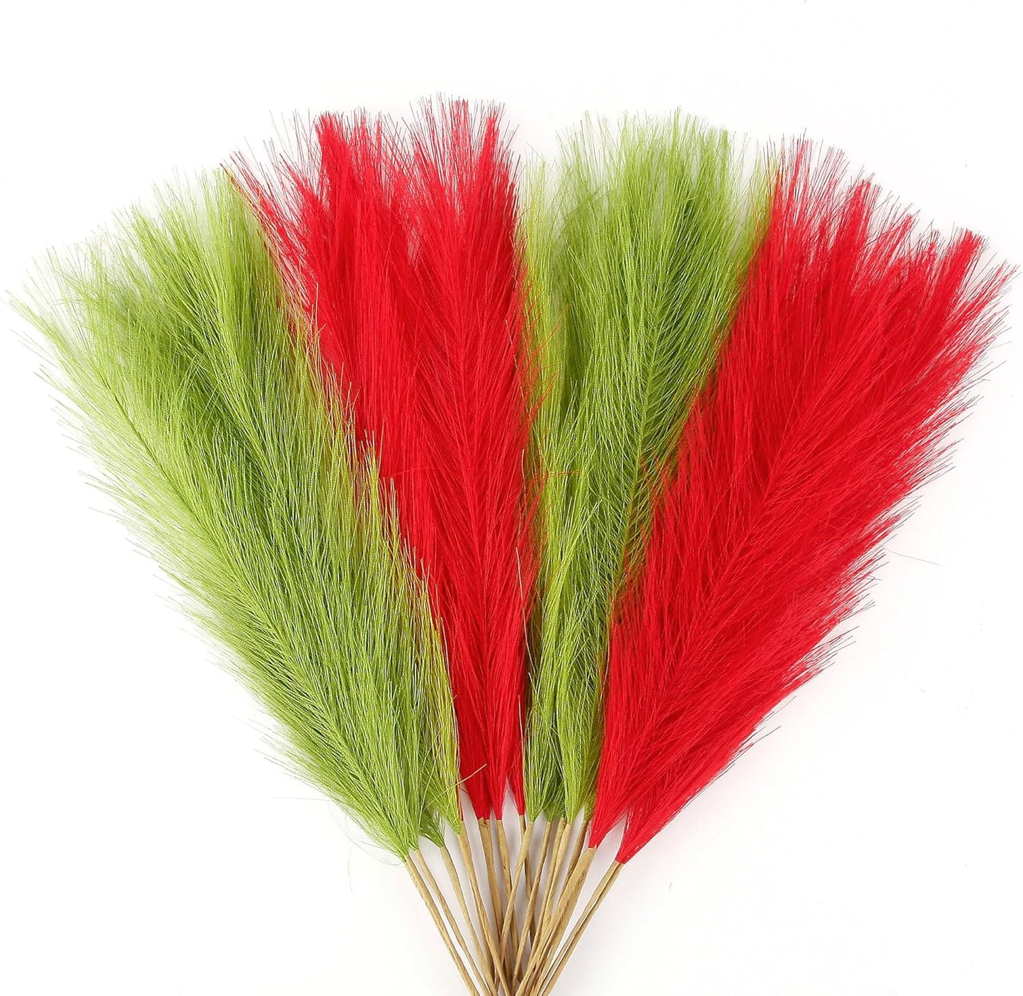20Pcs Navy Blue Gradient and White Faux Pampas Grass Decor, 21.7"" Pompas Grass Flower Arrangement and Vase Filler for Boho Home Wedding Decoration, Black