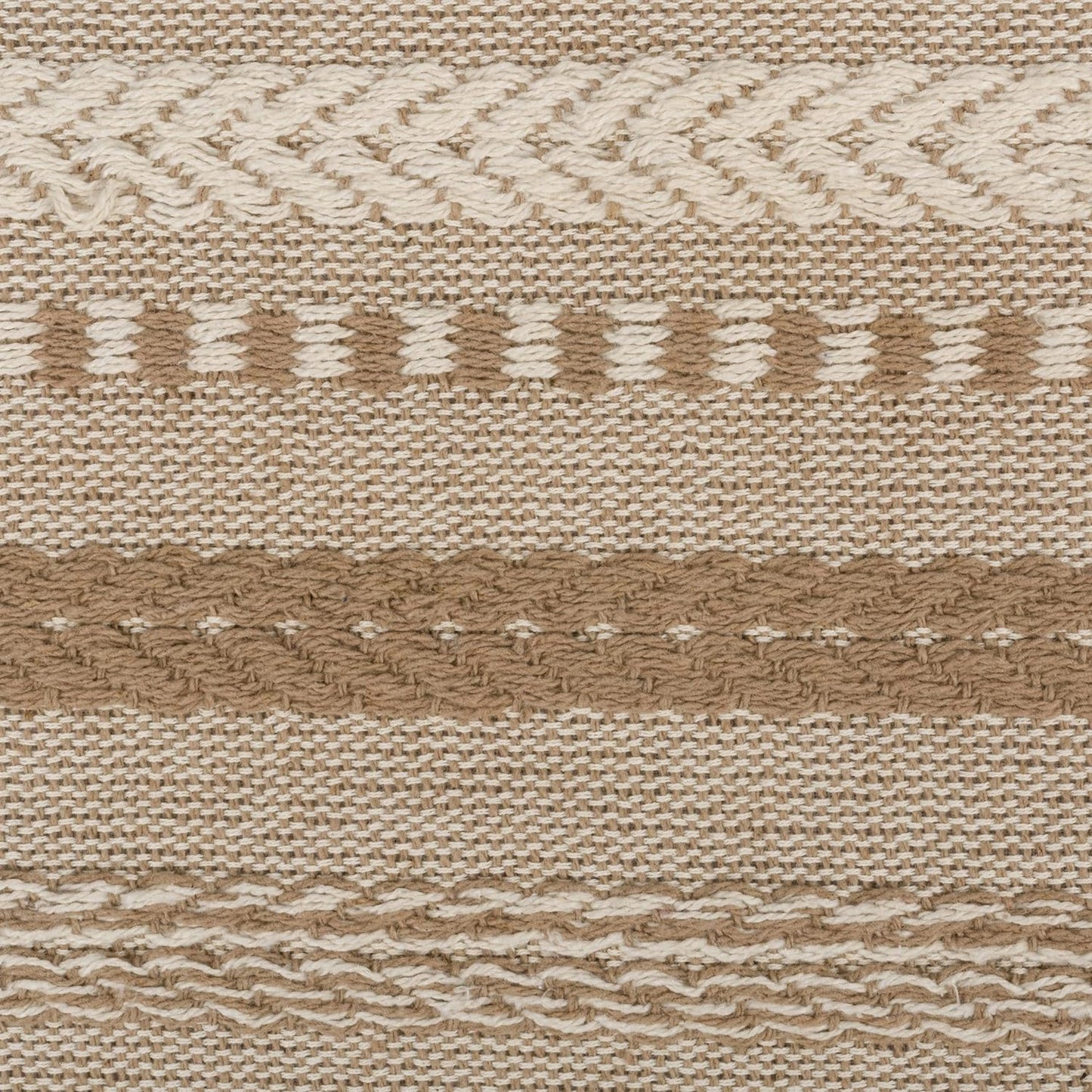 DII Farmhouse Braided Stripe Table Runner Collection, 15x72 (15x77, Fringe Included), Black