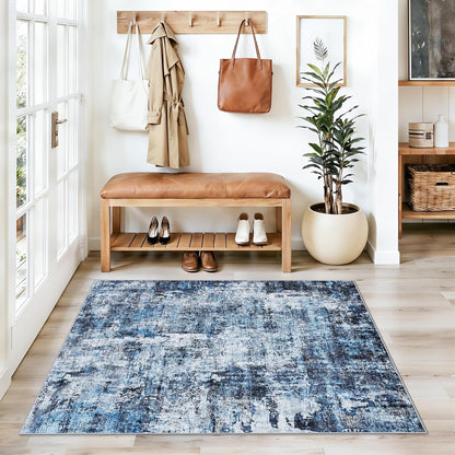 2x3 Washable Non-Slip Area Rug - Soft Low Pile Throw Rug for Kitchen Entryway Bedroom - Modern Indoor Door Mat with Rubber Backing (Beige Grey) - Colors B