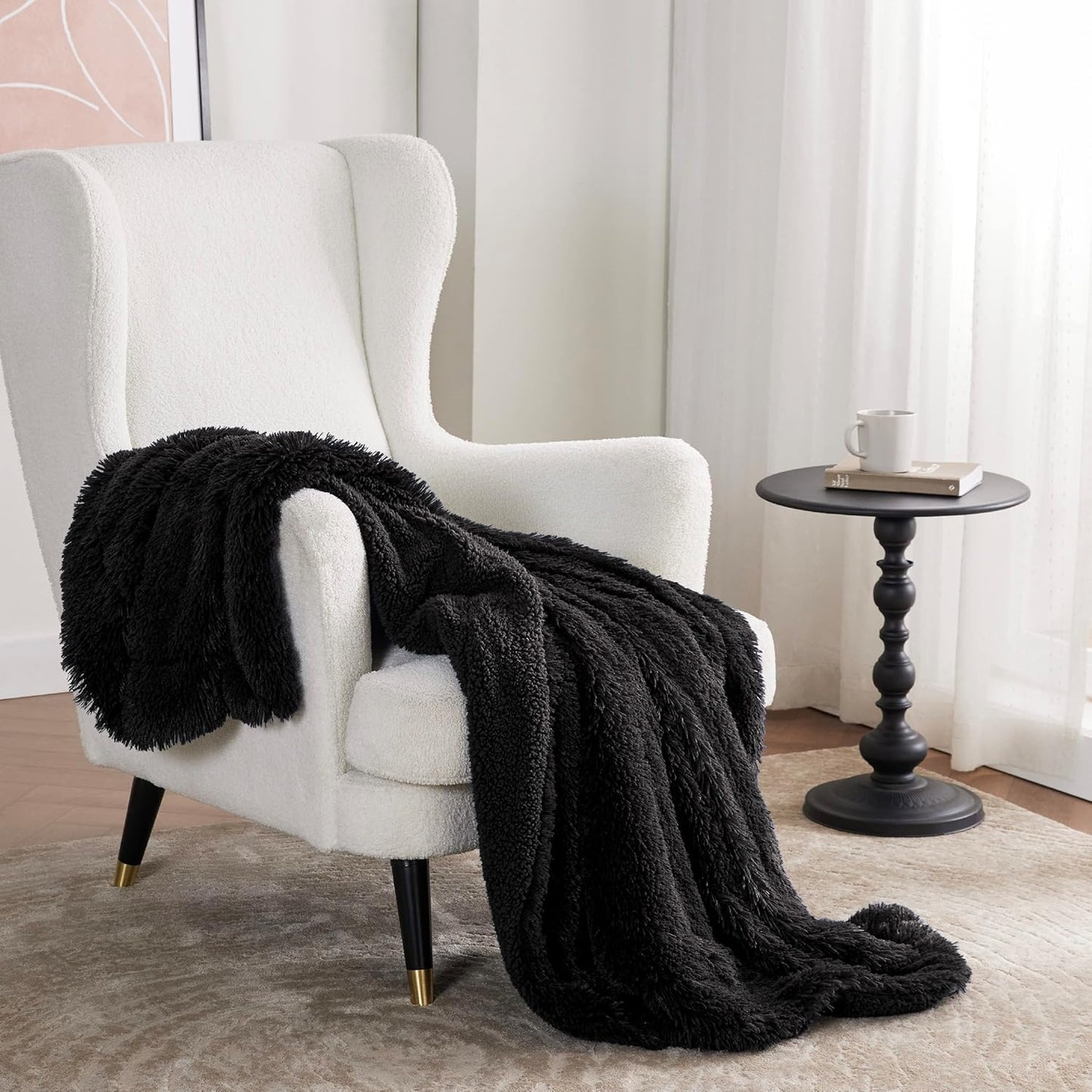 Bedsure GentleSoft Fluffy Fuzzy Faux Fur Throw Blanket for Couch, Soft Sherpa Fleece Cozy Gifts for Women, Plush Bed Blanket Room Decor for Men, Thick Warm Minky Teen Gifts Winter Bedding