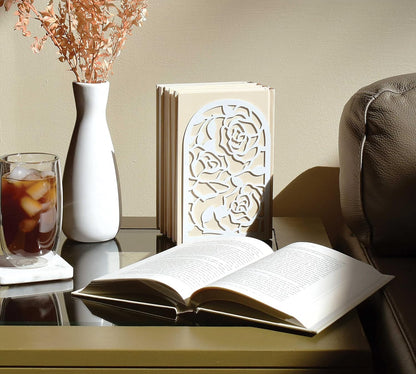 CNK Premium BookEnds - Heavy Duty Metal Book Stoppers for Home Office, Decorative Book Shelf Holders (Hummingbird Black)