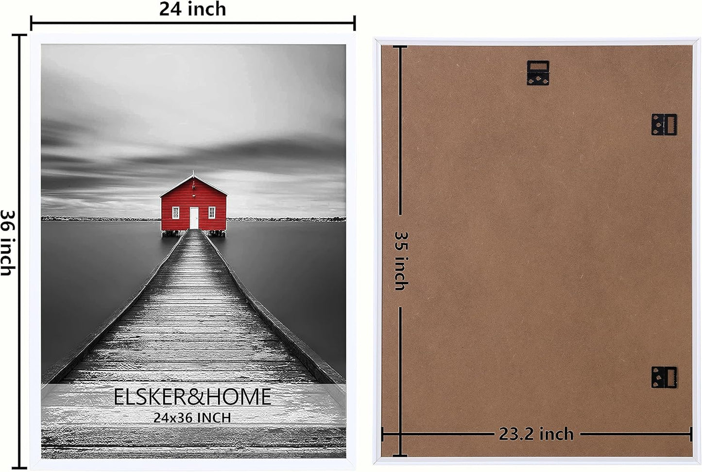 ELSKER&HOME 22.375 x 34 Poster Frame 3 Pack, Black Picture Frame for Horizontal or Vertical Wall Mounting, Sturdy and Scratch-proof