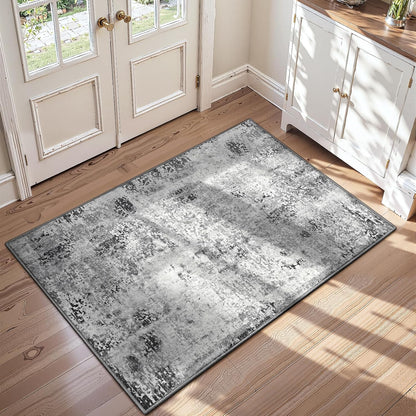 Ompaa 2x6 Rug Runners for Hallways Kitchen Runner Rug Non Slip Washable Grey Long Runner Rugs with Rubber Backing Soft Abstract Carpet Runner for Hallways, Kitchen, Bedroom, Bathroom, Entryway - Colors A