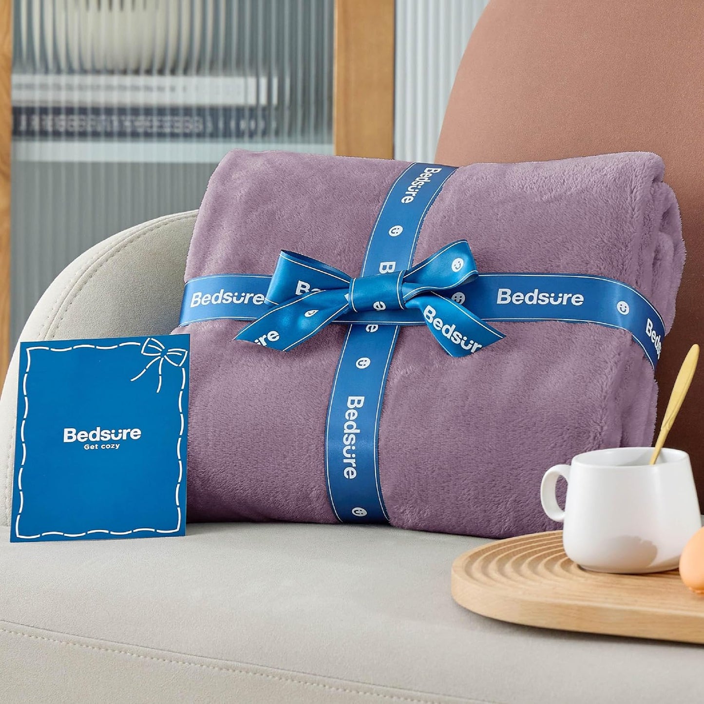 Bedsure GentleSoft Fleece Throw Blanket for Couch Grey - Lightweight Plush Fuzzy Cozy Soft Blankets and Throws for Sofa, Couch, Travel, Camping, 50x60 inches - Colors A