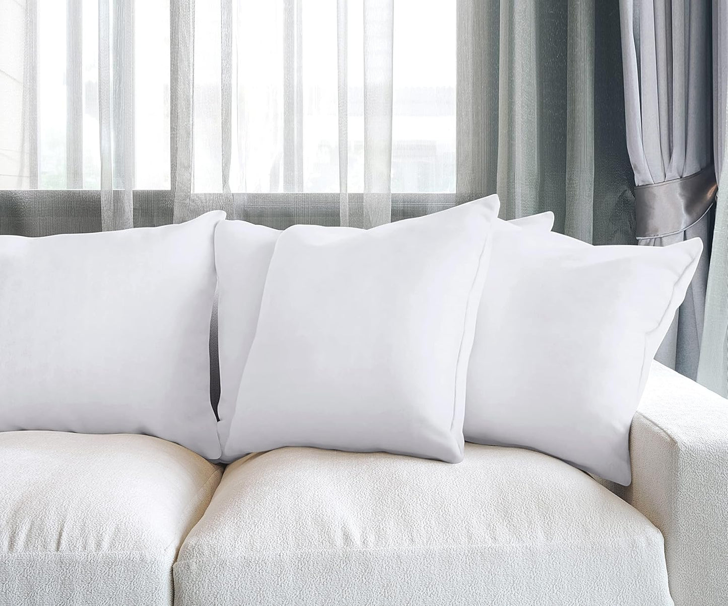 Utopia Bedding Throw Pillows (Set of 4, White) – 16 x 16 Inches Down Alternative Pillows for Bed, Sofa, and Couch - Fluffy Decorative Stuffer Pillow for Indoors & Outdoors