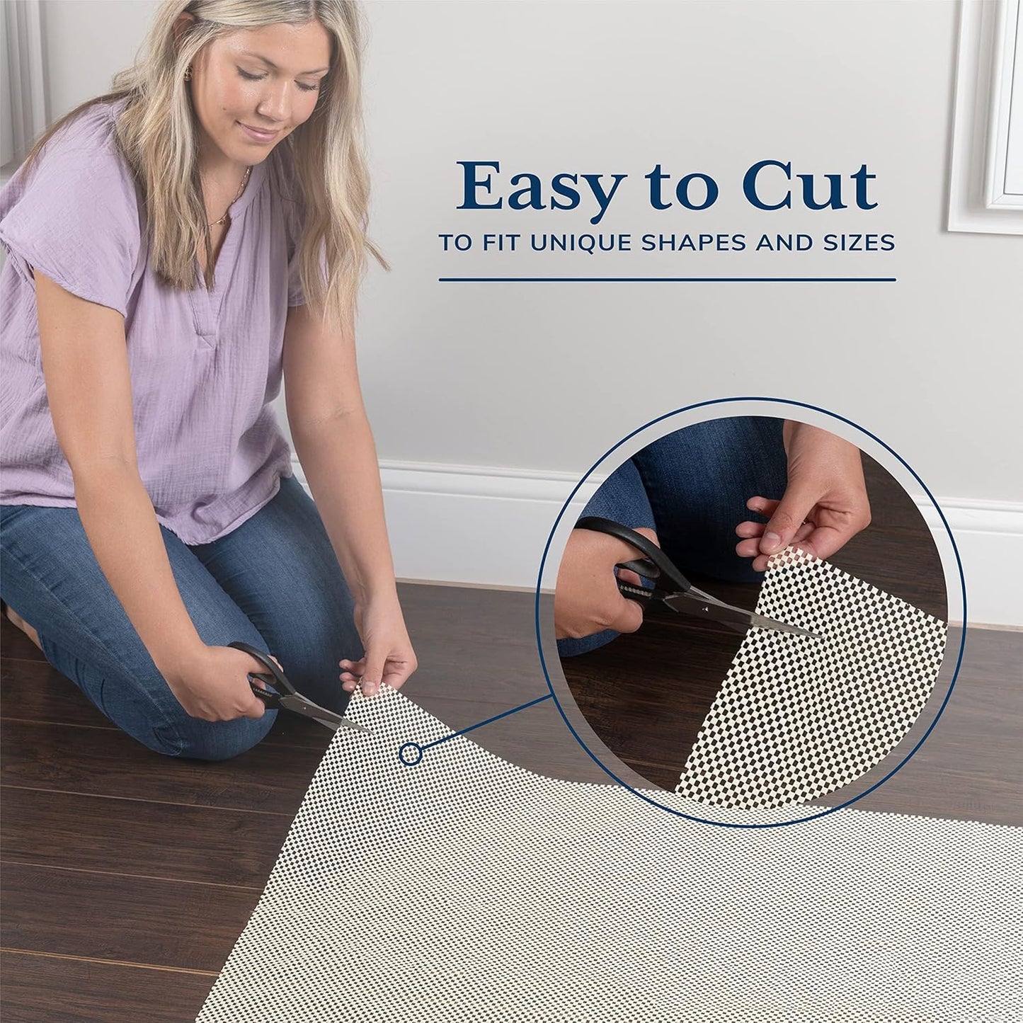 Veken Non Slip Rug Pad Gripper 8 x 10 Feet Extra Thick Pads for Any Hard Surface Floors, Keep Your Rugs Safe and in Place, Under Carpet Anti Skid Mat - Colors A