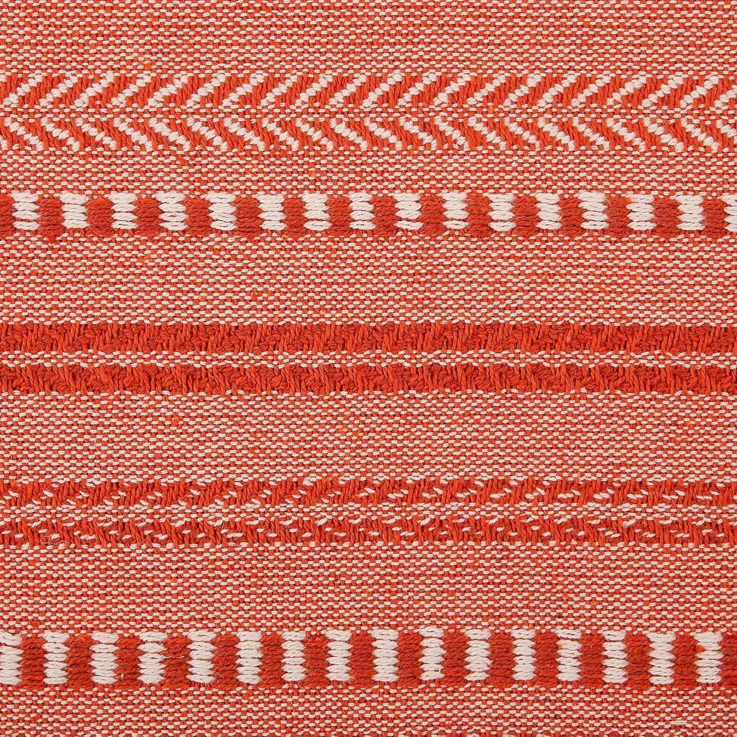 DII Farmhouse Braided Stripe Table Runner Collection, 15x72 (15x77, Fringe Included), Black