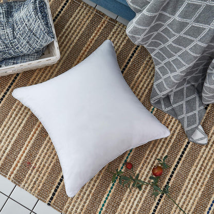 Oubonun 18"x18" Pillow Inserts (Set of 2) - Throw Pillow Inserts with 100% Cotton Cover - 18 Inch Square Interior Sofa Pillow Inserts - Decorative Pillow Insert Pair - White Couch Pillow
