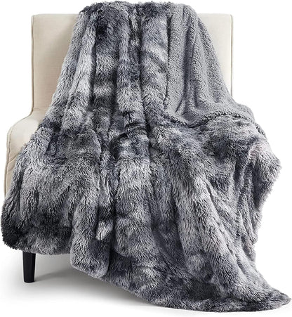 Bedsure GentleSoft Fluffy Fuzzy Faux Fur Throw Blanket for Couch, Soft Sherpa Fleece Cozy Gifts for Women, Plush Bed Blanket Room Decor for Men, Thick Warm Minky Teen Gifts Winter Bedding