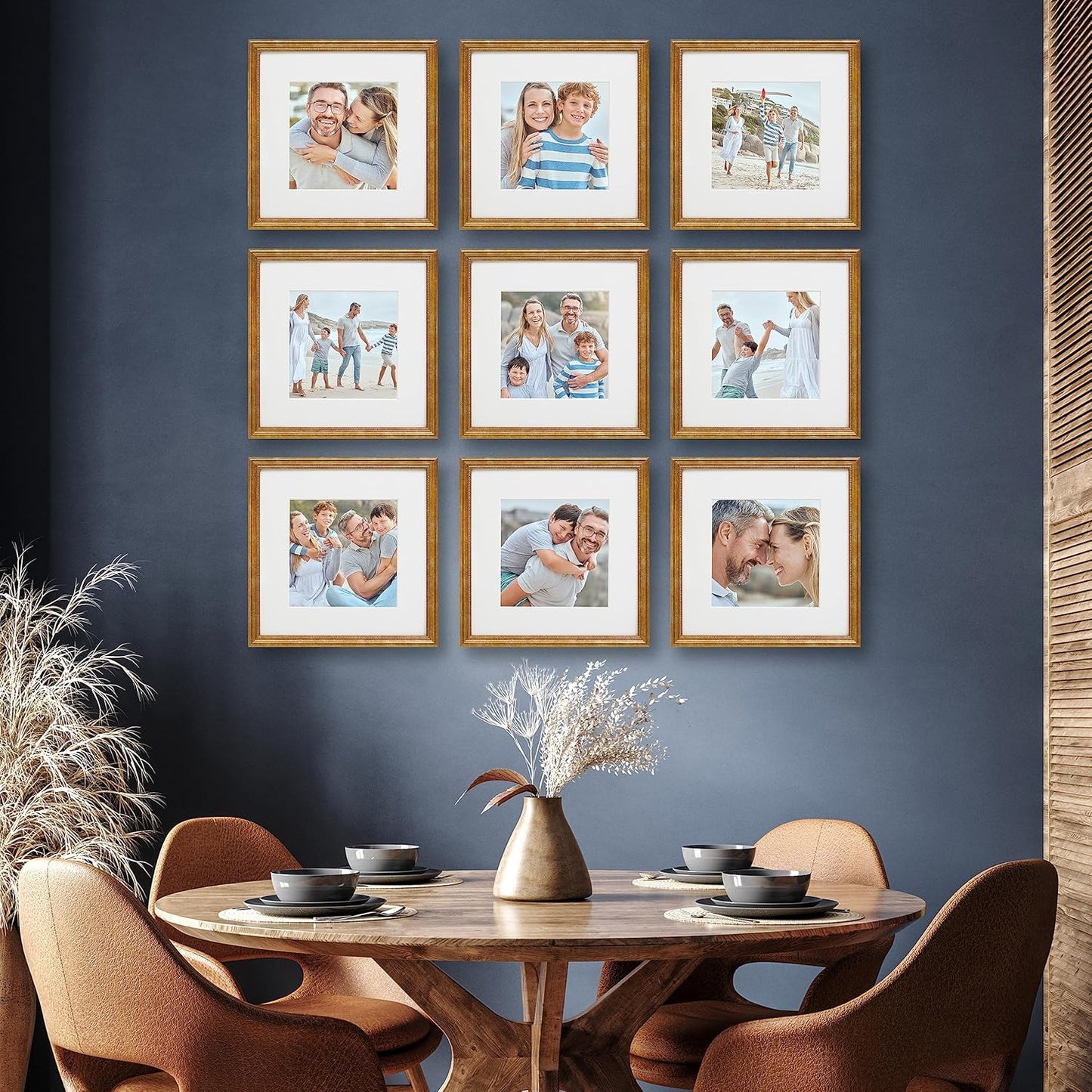 Sheffield Home 9 Piece Gallery Wall Frame Set, 11x14 in. matted to 8x10 in. (Matte Black)