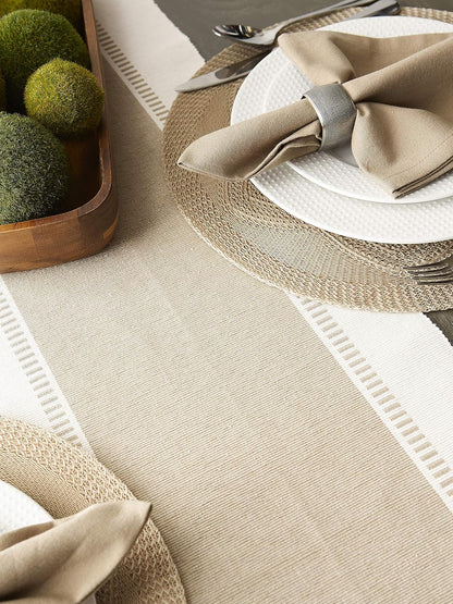 DII Dobby Stripe Woven Table Runner, 13x72-inch, French Blue