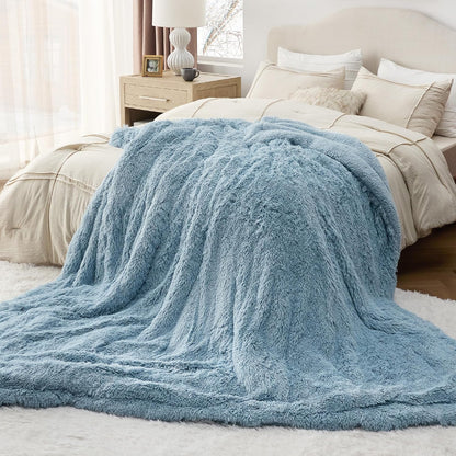 Bedsure GentleSoft Fluffy Fuzzy Faux Fur Throw Blanket for Couch, Soft Sherpa Fleece Cozy Gifts for Women, Plush Bed Blanket Room Decor for Men, Thick Warm Minky Teen Gifts Winter Bedding