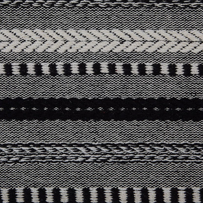 DII Farmhouse Braided Stripe Table Runner Collection, 15x72 (15x77, Fringe Included), Black