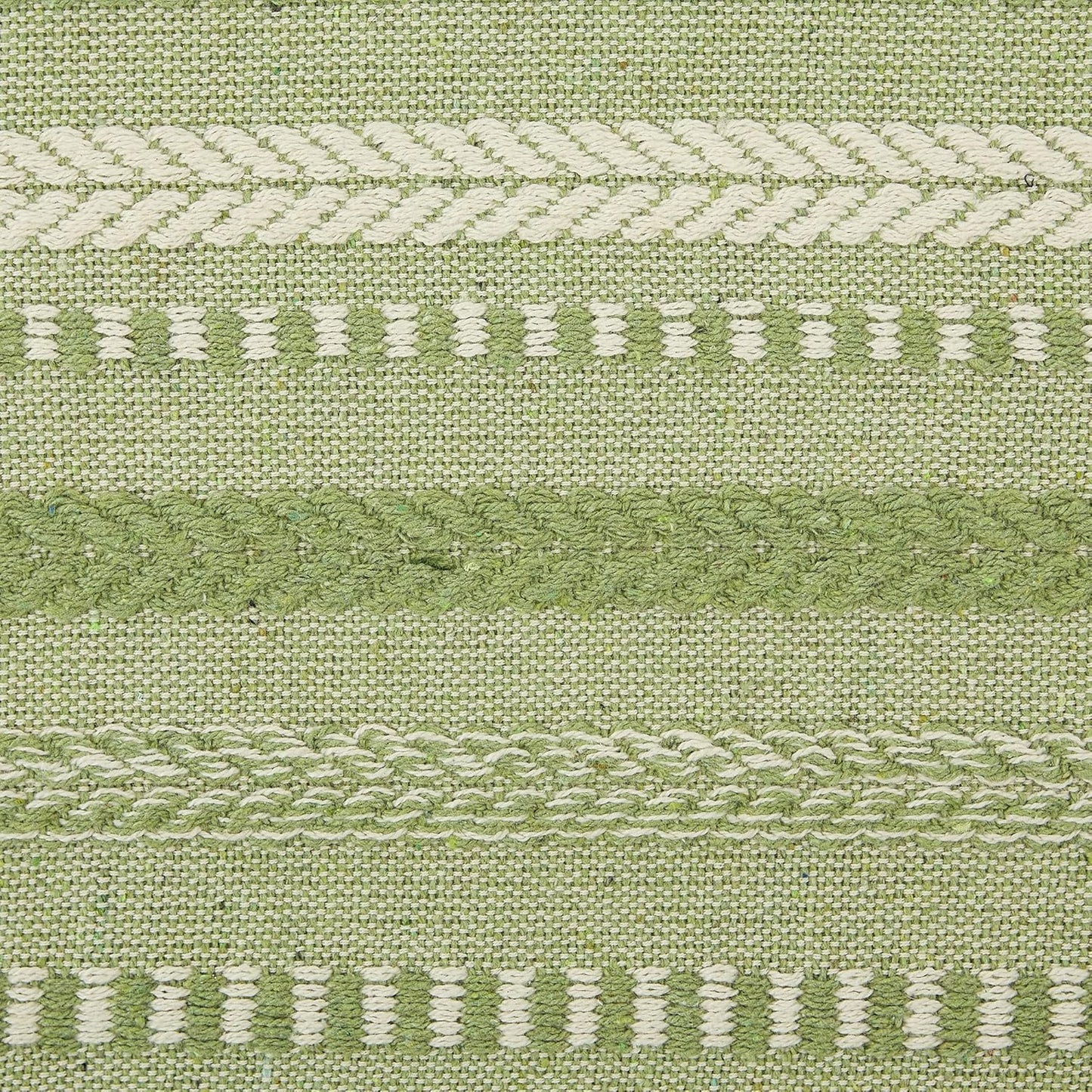 DII Farmhouse Braided Stripe Table Runner Collection, 15x72 (15x77, Fringe Included), Black