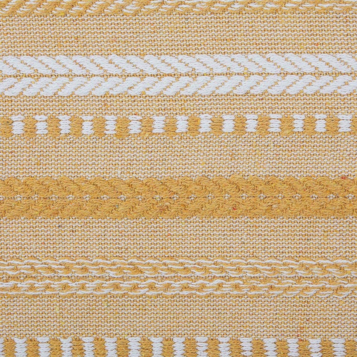 DII Farmhouse Braided Stripe Table Runner Collection, 15x72 (15x77, Fringe Included), Black