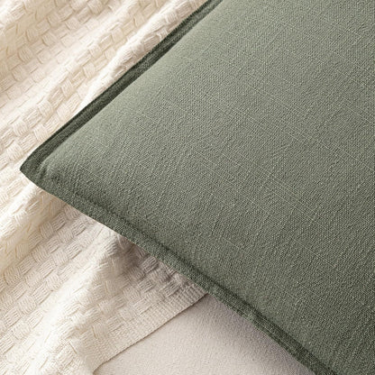 MIULEE Decorative Linen Euro Sham Pillow Covers 26x26 Cream White Boho Farmhouse Neutral Couch Throw Pillows for Bed Pack of 2 Accent Modern Pillowcase Sofa Livingroom Home Decor