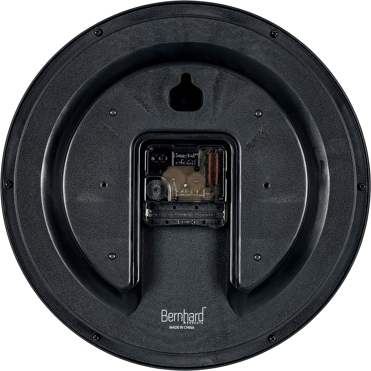 Bernhard Products Black Wall Clock Silent Non Ticking 10 Inch Quality Quartz Battery Operated Round Easy to Read Home/Office/Kitchen/Classroom/School Clock Sweep Movement