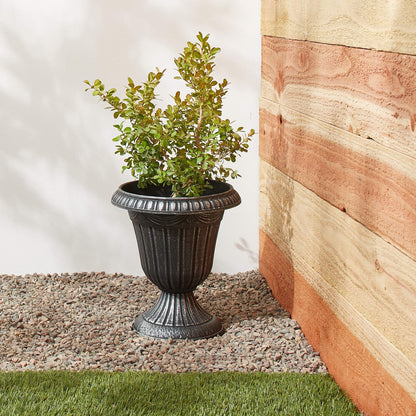Arcadia Garden Products PL10CP Classic Traditional Plastic Urn Planter Indoor/Outdoor, 15" x 13", Brushed Copper