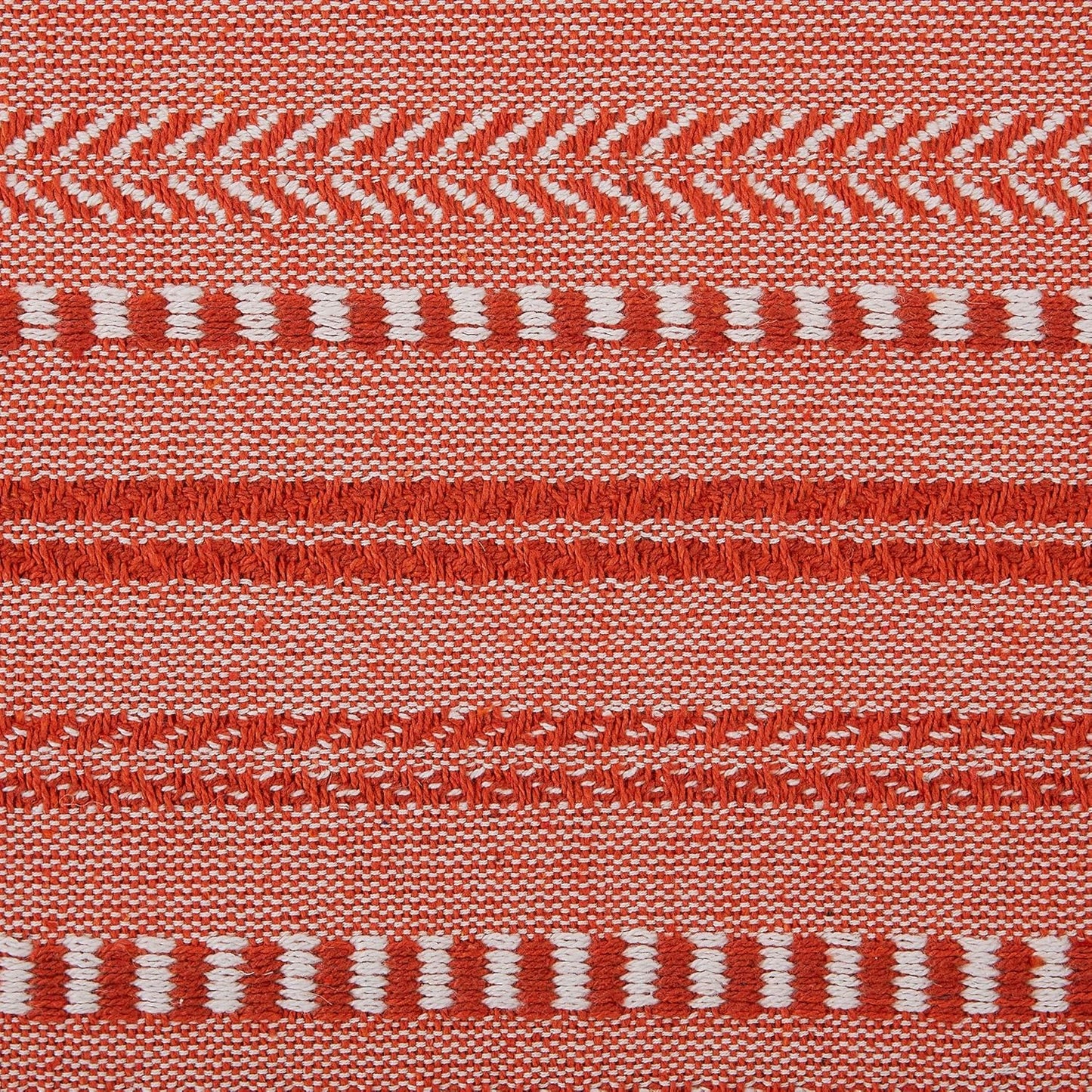 DII Farmhouse Braided Stripe Table Runner Collection, 15x72 (15x77, Fringe Included), Black