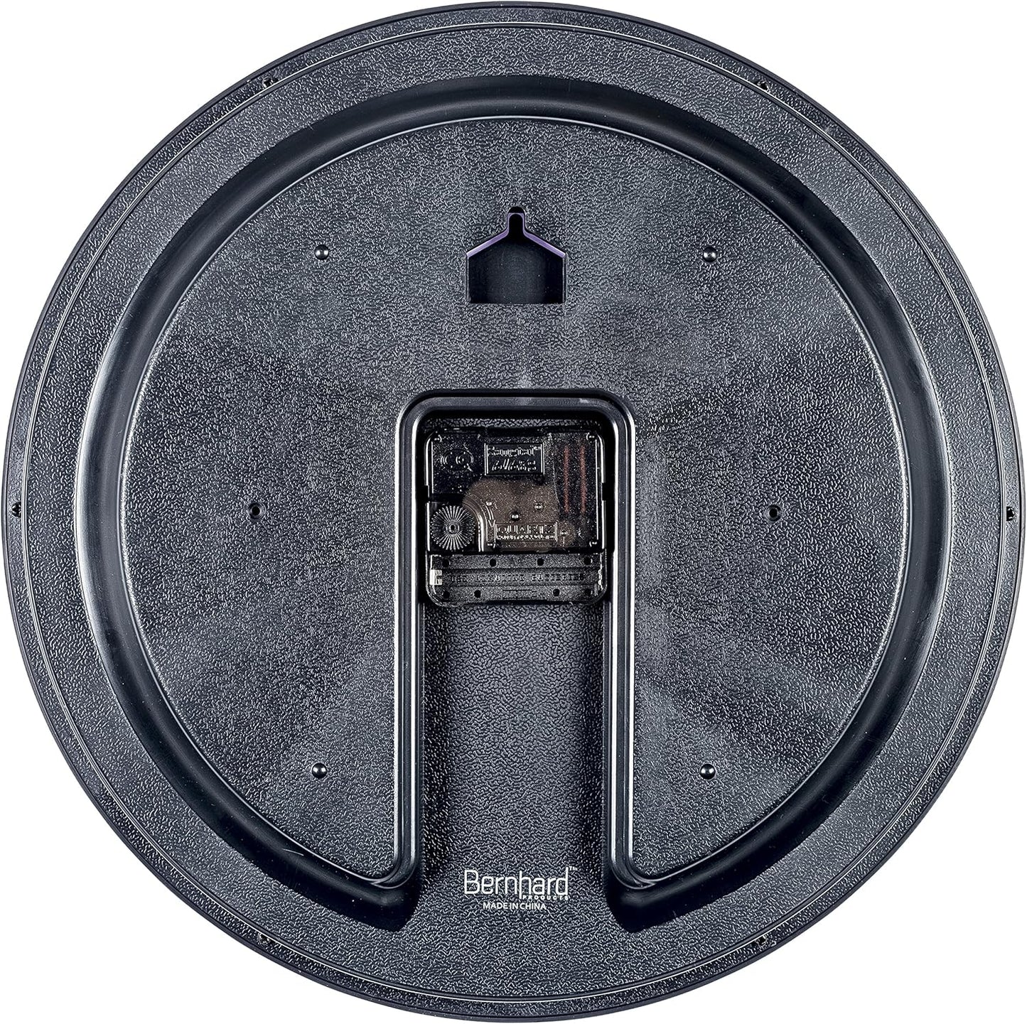Bernhard Products Black Wall Clock Silent Non Ticking 10 Inch Quality Quartz Battery Operated Round Easy to Read Home/Office/Kitchen/Classroom/School Clock Sweep Movement