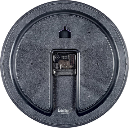 Bernhard Products Black Wall Clock Silent Non Ticking 10 Inch Quality Quartz Battery Operated Round Easy to Read Home/Office/Kitchen/Classroom/School Clock Sweep Movement