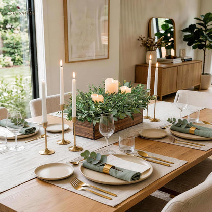 Artificial Greenery Stems, Faux Eucalyptus Stems Bulk with Fake Leaves, Mixed Greenery for Centerpieces and Vase, Artificial Eucalyptus Plants for DIY Flower Wedding Home Decor